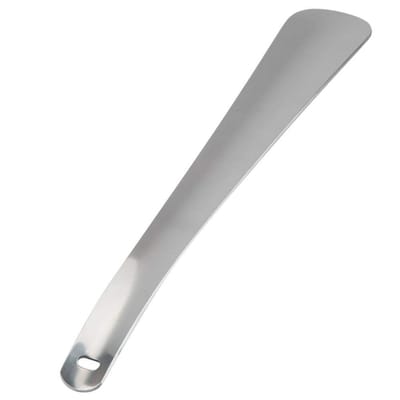 Dailygoods- Schoenlepel Roestvrij Staal - Lange Steel - Antislip - Duurzaam - Geschikt voor Ouderen/Zwangere Vrouwen - 4,5 x 30 cm - Schoenhulp