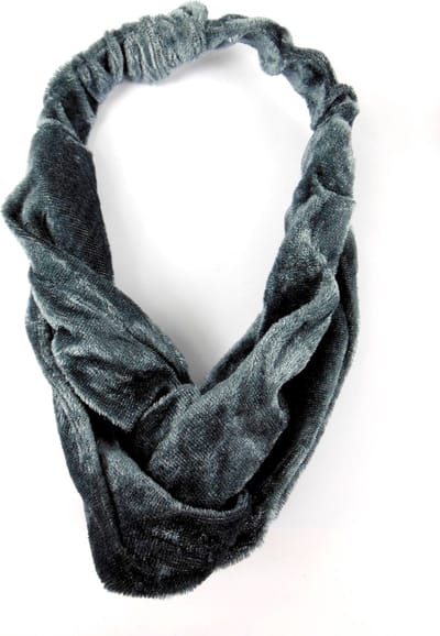 Haarband middel velvet knoop grijs.