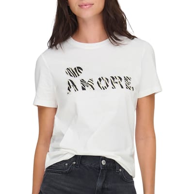 Only Ditte Life Rhnstn SS Animal T-shirt Dames - Maat M
