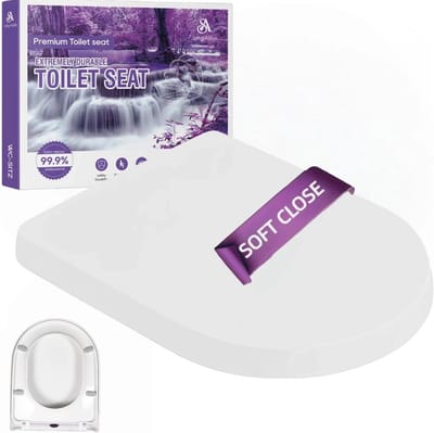 Toiletbril D-vorm - Toiletdeksel - Badkamer renovatie - Softclose en quick release - 44 x 39 cm - Wit
