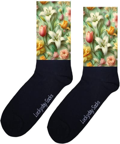 Tulpen sokken - Opkikker cadeau - Grappige sokken - Valentijns cadeau - Verjaardag cadeau - Sint cadeau - Leuke sokken - Lente - Vrolijke sokken - Bloemen sokken - Grappige cadeau - Kerstsokken - Vaderdag - Moederdag - Socks maken Happy - Onesize