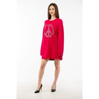 Moschino Fuchsia Wol Casual Jurk