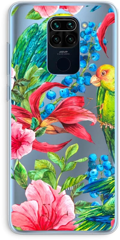 Case Company® - Hoesje geschikt voor Xiaomi Redmi Note 9 hoesje - Papegaaien - Soft Cover Telefoonhoesje - Bescherming aan alle Kanten en Schermrand