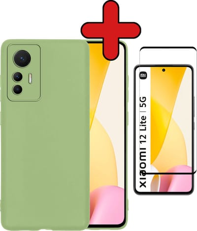 Hoesje - Met Screenprotector - Geschikt voor Xiaomi 12 Lite - Sterk & Shockproof - Telefoon Hoes - Back Cover - Siliconen Case - Telefoonhoes - Groen