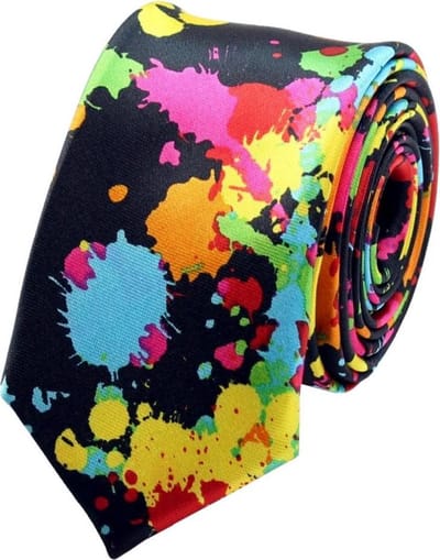 Fako Fashion - Skinny Stropdas - Smal - 5cm - Print - 145cm - Verfspetters