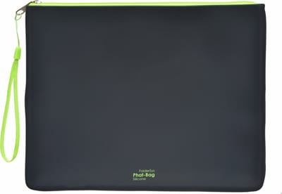 FolderSys Phat-Bag Siliconen Toilettas / Etui A5, antraciet met rits en draaglus, 2 stuks