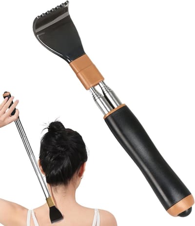 Telescoop krabber - Rugmassage tool - Jeuk verlichten - Verstelbare lengte - 24 cm uitgeschoven - Zwart