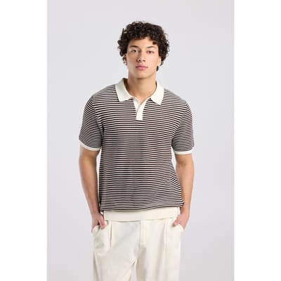 America Today Kenneth Brown/white Größe: S | Poloshirts Outlet | Herren | Braun