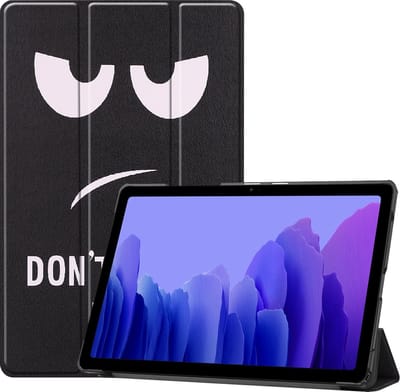 Hoesje - Geschikt voor Samsung Galaxy Tab A7 (2020) - Dun & Stevig - Hardcover Book Case - Trifold Bookcase Hoes - Hard Cover - Tablethoes - Don't Touch Me