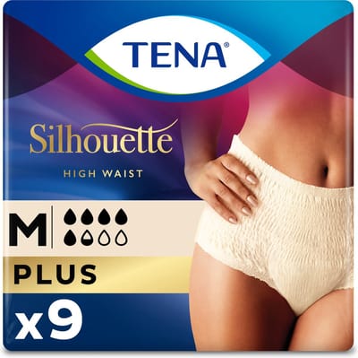 TENA Silhouette Plus - High Waist - Crème - M - 9 stuks - voor urineverlies (incontinentie)