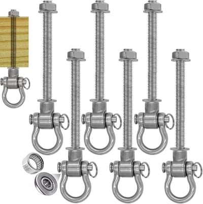 Schommelhanger Set - Schommelophanging - Buiten Spelen - 180° Kogellagers - 6 Stuks - Zilver