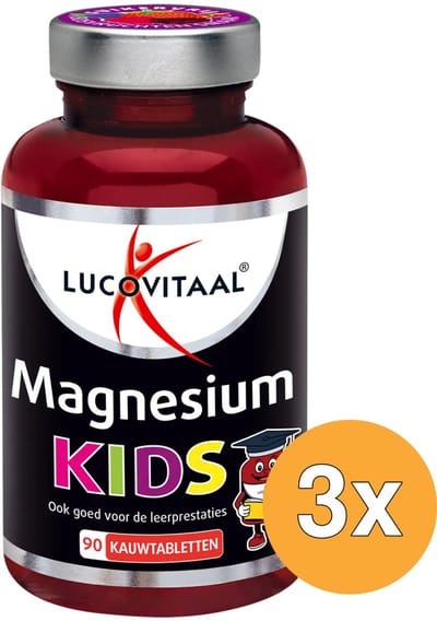 3x Lucovitaal Magnesium Kids (90 kauwtabletten)
