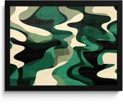 Poster in lijst - Fotolijst 40x30 cm - Posters - Abstract - Camouflage - Groen - Posterlijst zwart - Decoratie - Wanddecoratie woonkamer - Muurdecoratie slaapkamer