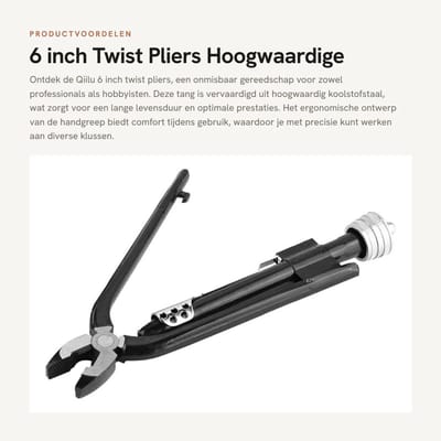 Dailygoods - 6 inch Twist Pliers - Hoogwaardige Koolstofstaal Knijp- en Draai Tang
