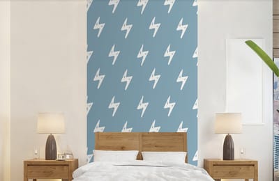 Behang - Fotobehang Jongens - Patronen - Kinderen - Bliksem - Breedte 120 cm x hoogte 240 cm