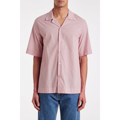 Paul Smith Mens S/s Regular Fit Shirt Pink Maat: S | Casual Overhemden Outlet | Heren | Roze