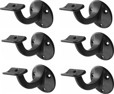 Leuninghouder zwart 65mm - Opschroef - Hol zadel Hermeta - 3500-70 - 6 stuks