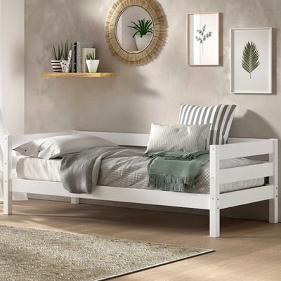 Kajuitbed Maggie - 90 X 200 - Massief Dennenhout - Wit - Vipack - Kajuitbed - Wit - Hout Eenpersoons Kajuitbed