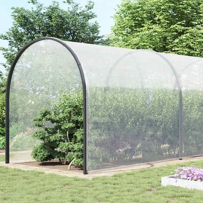 vidaXL - Doorzichtig - zeildoek - met - zeilringen - 10x12 - m - polyethyleen