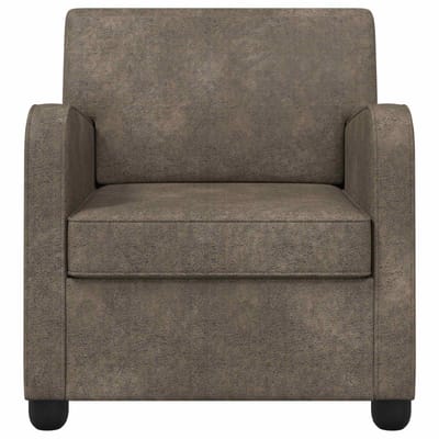 vidaXL - Fauteuil - Donkergrijs - Kunst - Suède - Leer