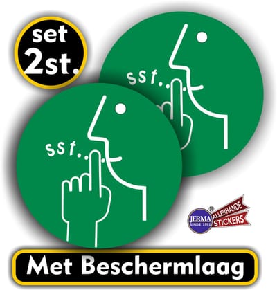 Jerma - Stilte ruimte - Deur - Stickers - set 2 st - Ø 10 cm - Zelfklevend - Vinyl - Krasbestendig