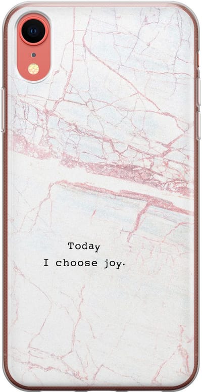 Leuke Telefoonhoesjes - Hoesje geschikt voor iPhone XR - Today I choose joy - Soft case - TPU - Tekst - Grijs