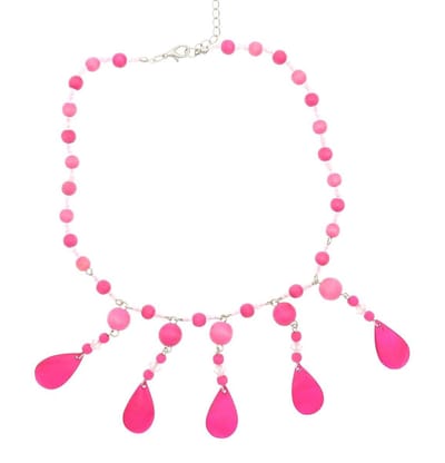 Behave - Ketting roze met hangers van schelp - 43 cm