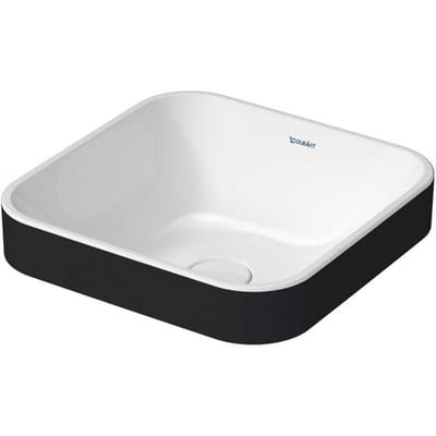 Duravit Happy D.2 Plus countertop sink 40 cm white / anthracite matt, without overflow, without tap hole bench