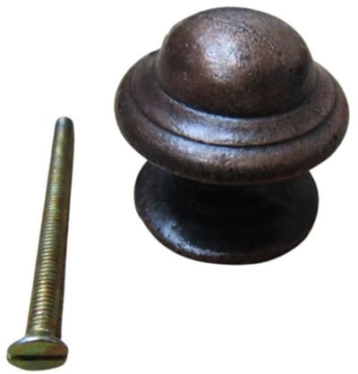 Mushroom Stepped Cabinet Knob Antique Copper 32mm