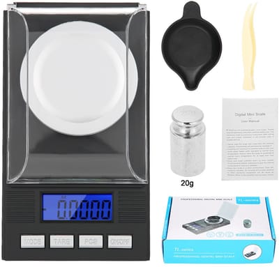 Dailygoods- Precisieweegschaal 0,001 g - Digitale Sieradenweegschaal - Kalibratiegewicht - Tara-functie - Automatische Uitschakeling - Voorruit voor Stabiliteit - Digitale Weegschaal
