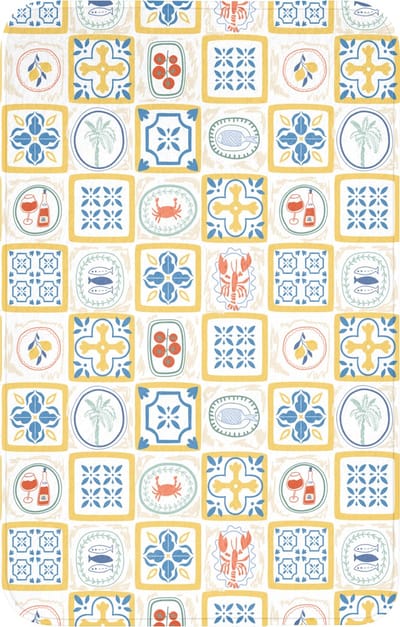 WC mat 50x80 cm - Antislip - Tegels - Patroon - Zomer - Geel - Toiletmat - Vloermat - Douchemat - Toilet tapijt - Toiletmatten