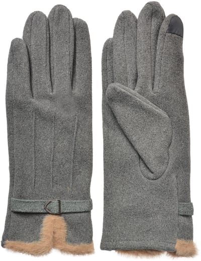 Clayre & Eef Handschoenen Winter 9x23 cm Grijs Polyester
