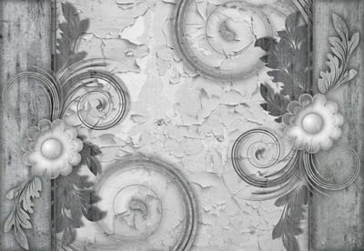 Fotobehang Abstract Vintage Pattern Black White | XL - 208cm x 146cm | 130g/m2 Vlies