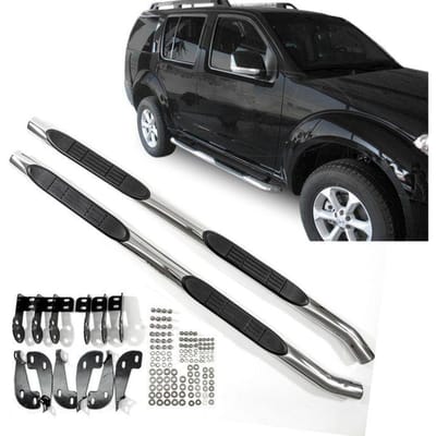J&J Automotive Tubes Marche-Pieds Latéraux Marche Pieds Compatible Avec Nissan Pathfinder 2005-2012, 2 pcs, fixation