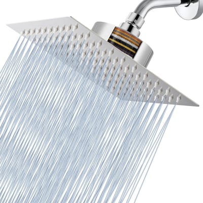 Dailygoody - Regendouchekop - Gefilterde douchekop - 20 cm chroom - Krachtige waterdruk - Perfect voor hard water - Luxe badkameraccessoire - Wandmont