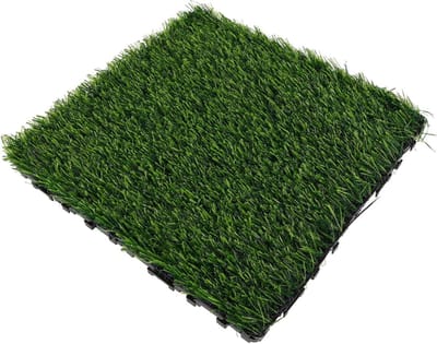 Kunstgrasmat Vierkant - Gazontegels Buiten - Decoratie Tuin - Hoge Dichtheid - 30x30x3 cm - Groen