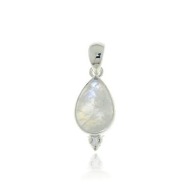 SilverGems  Zilveren hanger met Regenboog Maansteen edelsteen