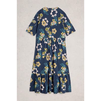 White Stuff Naya Jersey Dress Navy Print Taglia: 12 | Abiti Midi Outlet | Donna | Blu