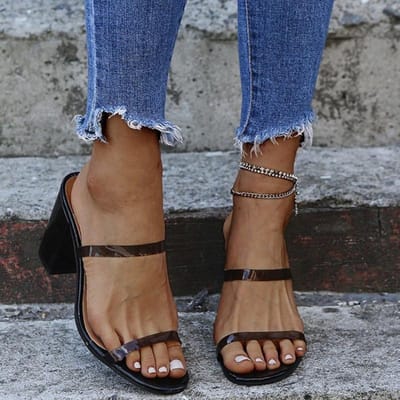Nieuwe Damesschoenen Europese Stijl Dik Platform Hoge Hakken Rubberen Buitenzool Comfortabele Ademende Sandalen Voor Buitengebruik 43