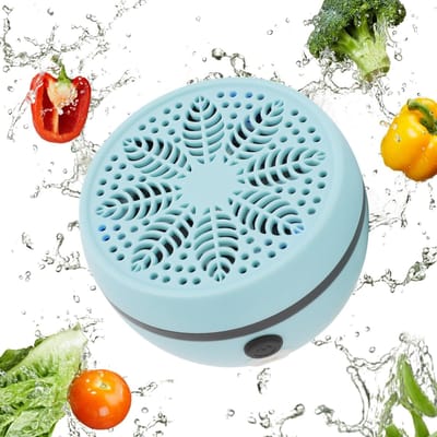 Fruit-en groentewasmachine – Draagbaar reinigingsapparaat van 2,1 gallon met 3 reinigingsstanden, IPX7-waterdicht, van titaniumlegering – Voor keuken, camping en picknicks (Blauw)