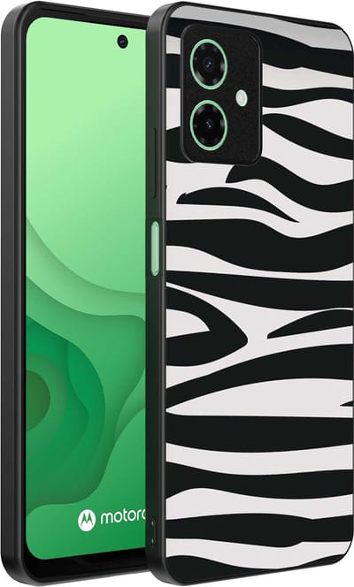 Smartphonica Telefoonhoesje Geschikt voor Motorola Moto G54 met zebra opdruk - TPU backcover case zebra design - Zwart Wit geschikt voor Motorola Moto G54