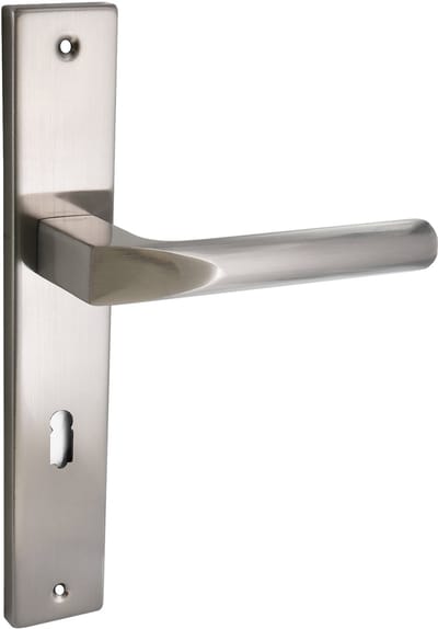 Domino® Deurkrukgarnituur CONO - Nikkel - BB- gladde sleutel met Rozette - Deurbeslag van aluminium - Deurklink voor kamerdeur, kantoordeur, kelderdeur en binnendeur