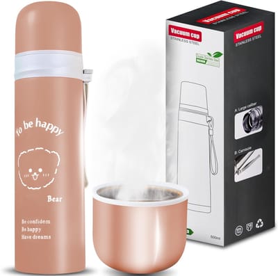 Dailygoods- Thermosfles 500 ml Geïsoleerd - Mobiele Koffiemok - Thermobeker - Isolatiebeker - Roestvrij Staal - Sluiting