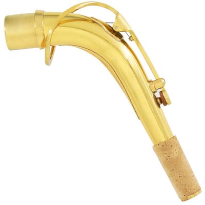 Dailygoods- Altsaxofoon Hals - Messing - Buigbaar - Reinigingsdoek - Onderhoud - Buitendiameter 24.5mm - Saxofoonhals
