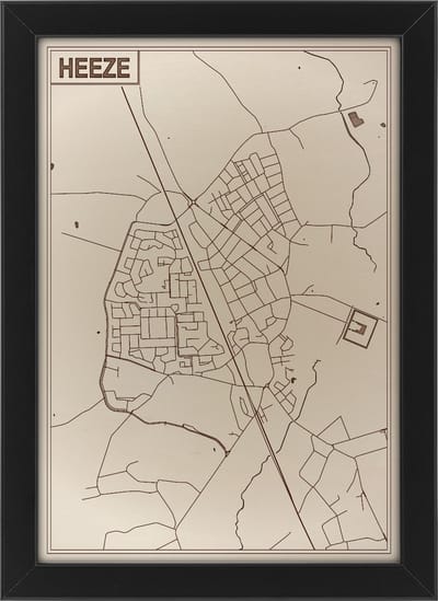 Houten stadskaart van Heeze