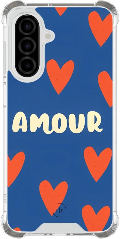 Shockproof hoesje - Geschikt voor Samsung Galaxy A26 - Amour - Extra sterke case - TPU/polycarbonaat - Tekst - Multi, Transparant