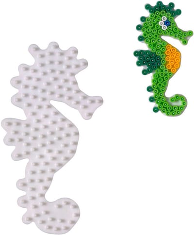 Hama midi ZEEPAARDJE / WATER DIER strijkkralen vormpje / figuur / grondplaat voor normale midi strijkparels (strijkkralenbordje / legbordje vis), creatief kralen cadeau kinderfeestje / vakantie!