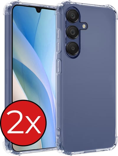 Hoesje - 2 Stuks - Geschikt voor Samsung Galaxy A15 - Sterk & Shockproof - Back Cover - Siliconen Case - Telefoon Hoes Shock Proof - Telefoonhoes - Transparant