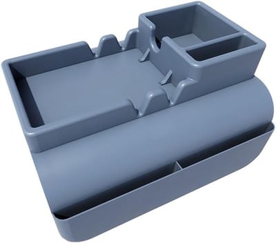 Praktische Silicone Armleuning Drinkbeker Houder met Zijvakjes voor Sofa en Stoel, Ideaal voor Remote Control en Mobiele Telefoon Organisatie (Blauw)