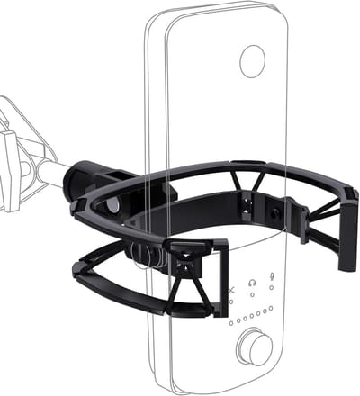 Professionele Antivibratie Shock Mount voor Microfoons met 3/8" en 1/4" Schroefdraad, Geschikt voor Elgato Wave:3/1 en Andere Microfoons, Ideaal voor Opnames en Streaming